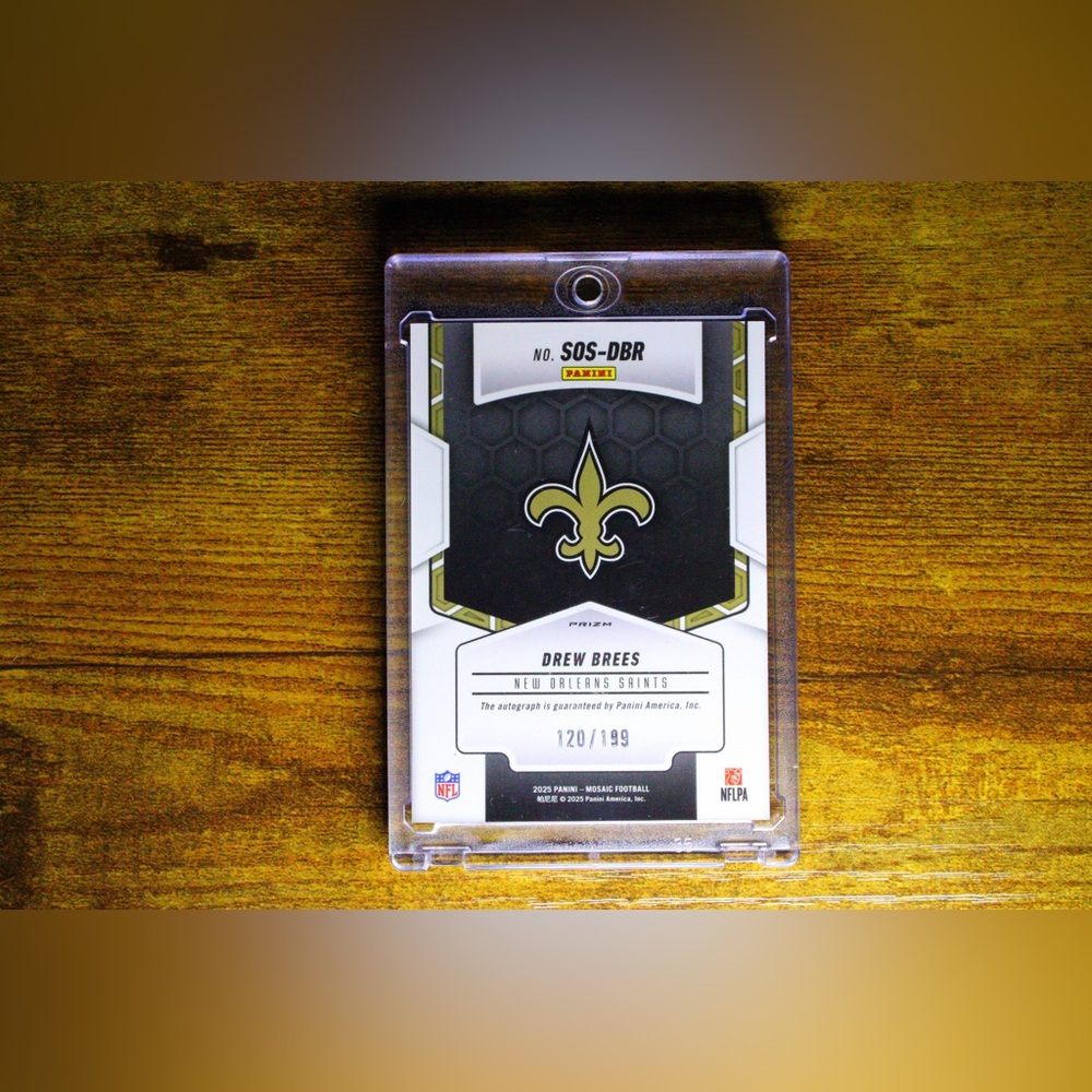 Panini Mosaic Showtime Signatures Drew Brees Red Prizm Auto 120/199 Saints - Picture 2 of 2